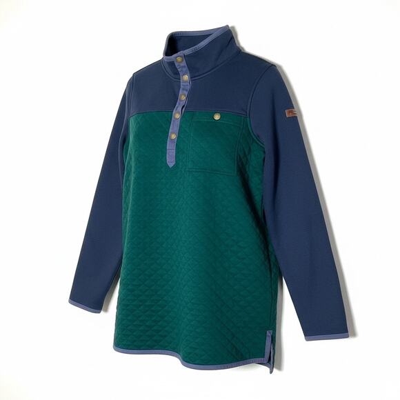 L.L. Bean Tops - L.L. Bean green and blue quilted sweatshirt top size medium M B53